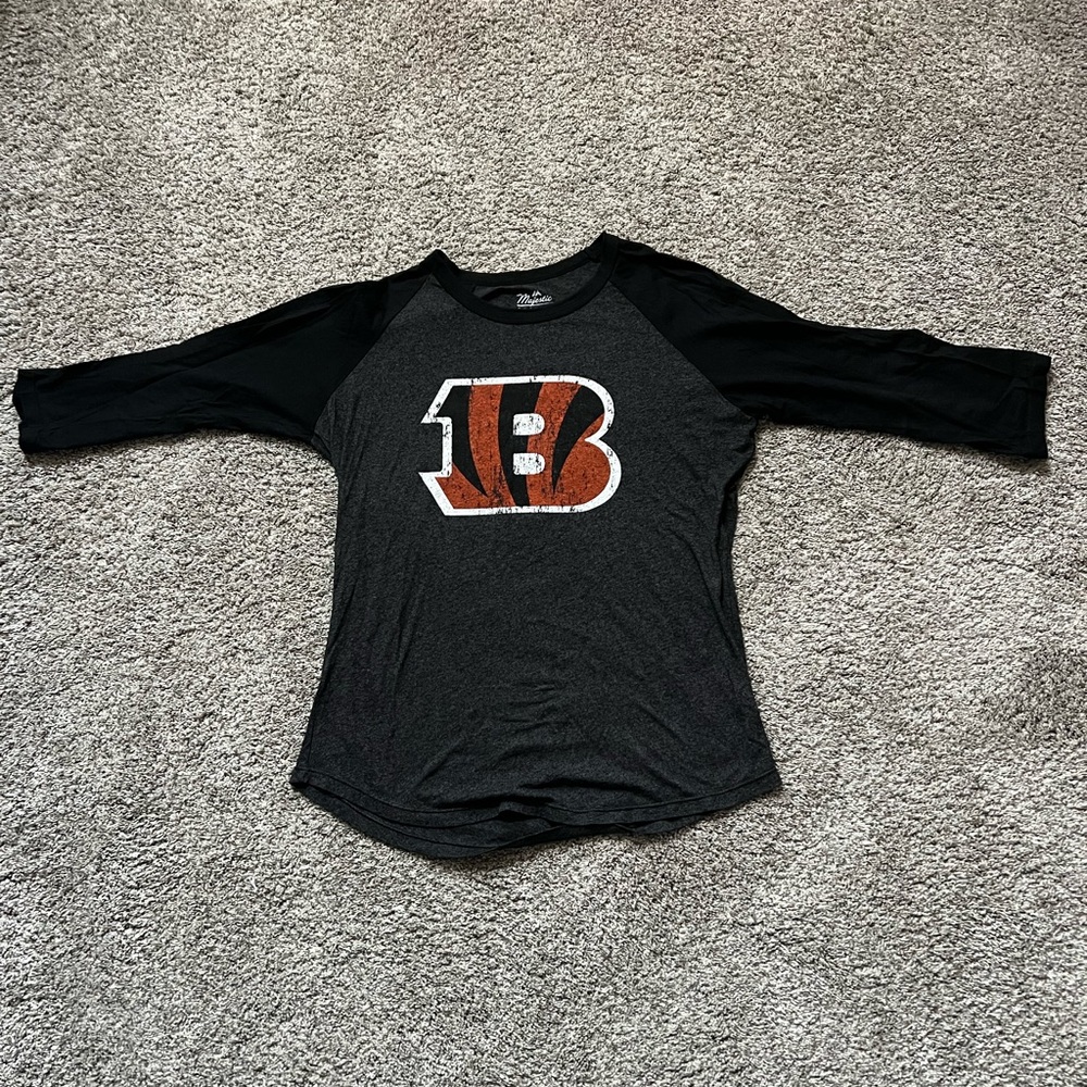 Majestic Black and Orange Kids Raglan Tee